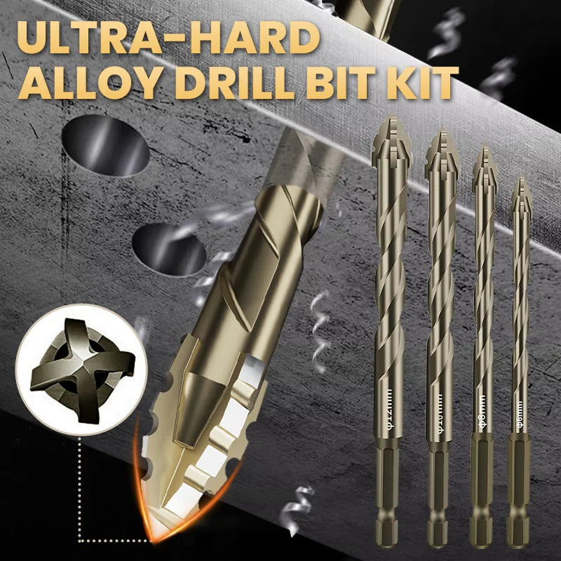 High-Strength 4-Flute Serrated Eccentric Drill Bit Kit